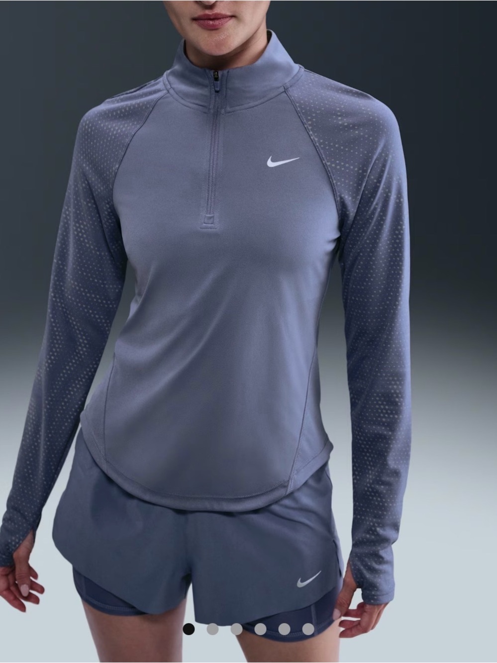 Nike Women’s Tempo Flash Dri-Fit 1/4 Zip Charcoal Purple Size Large